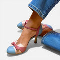 Damen Pumps mit Riemchen und Schleife