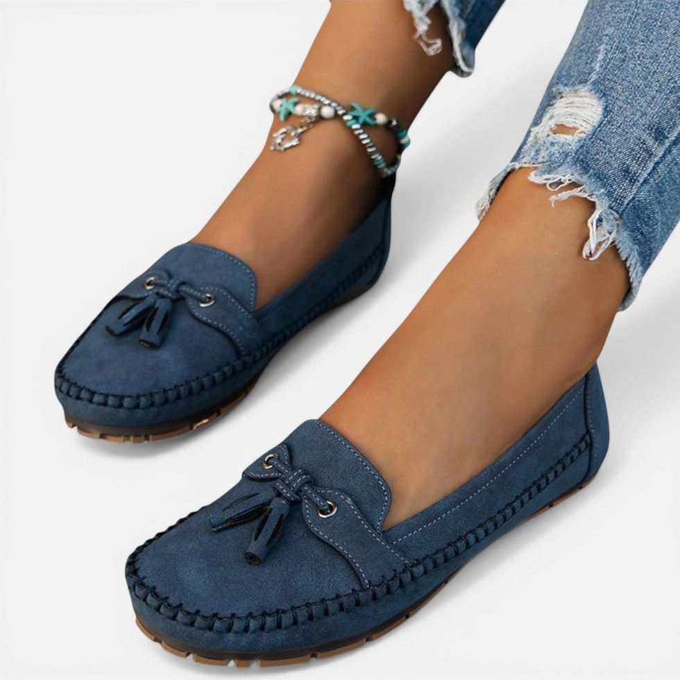 Damen Mokassins mit Quaste und weicher Sohle