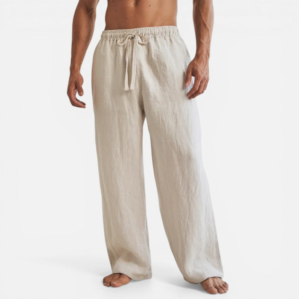 Herren Leinenhose mit elastischem Bund