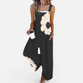 Damen Latzoverall mit Blumenprint und weitem Bein