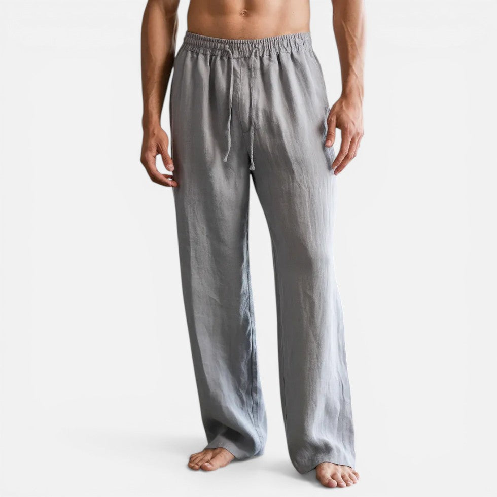 Herren Leinenhose mit elastischem Bund