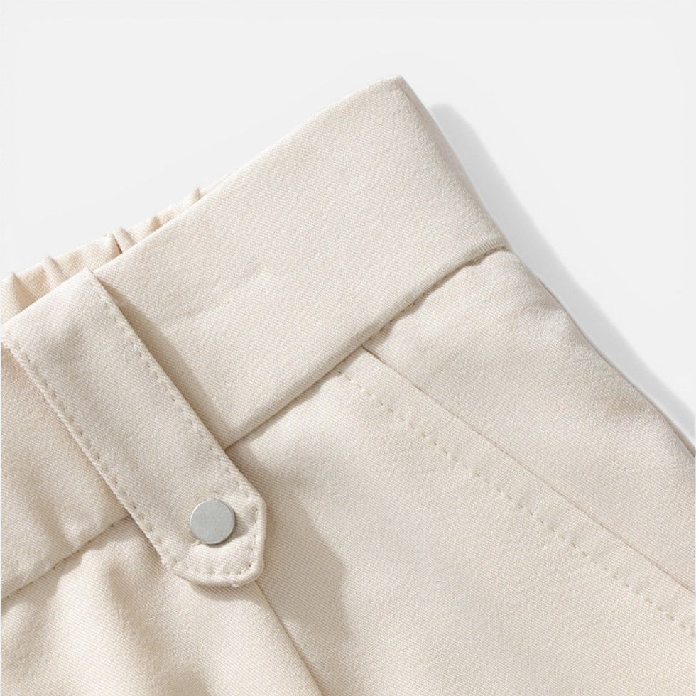 Herren Stoffhose mit Weitem Bein und Elastischem Bund