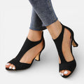 Orthopädische Damen Sandalen mit Absatz und offener Spitze
