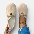 Orthopädische Leichte Damen Stoff Slipper mit Kordelverschluss