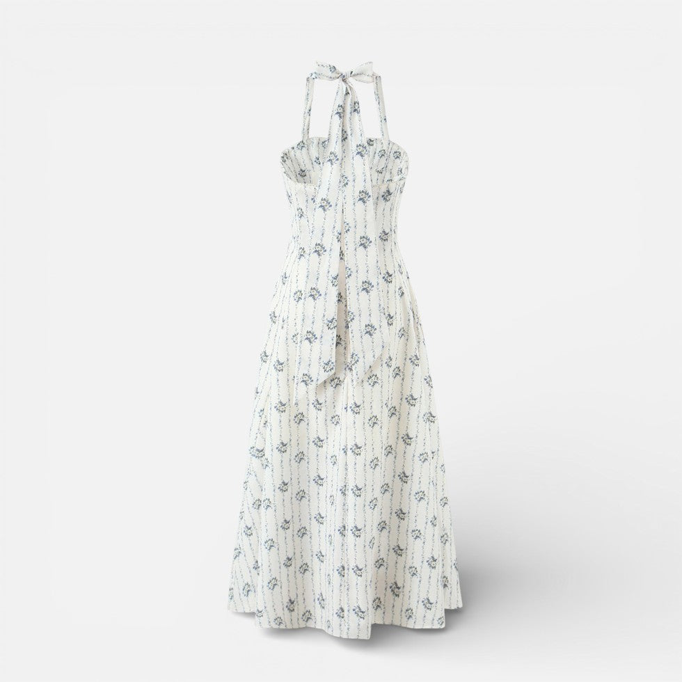 Midikleid mit Neckholder und Blumenmuster