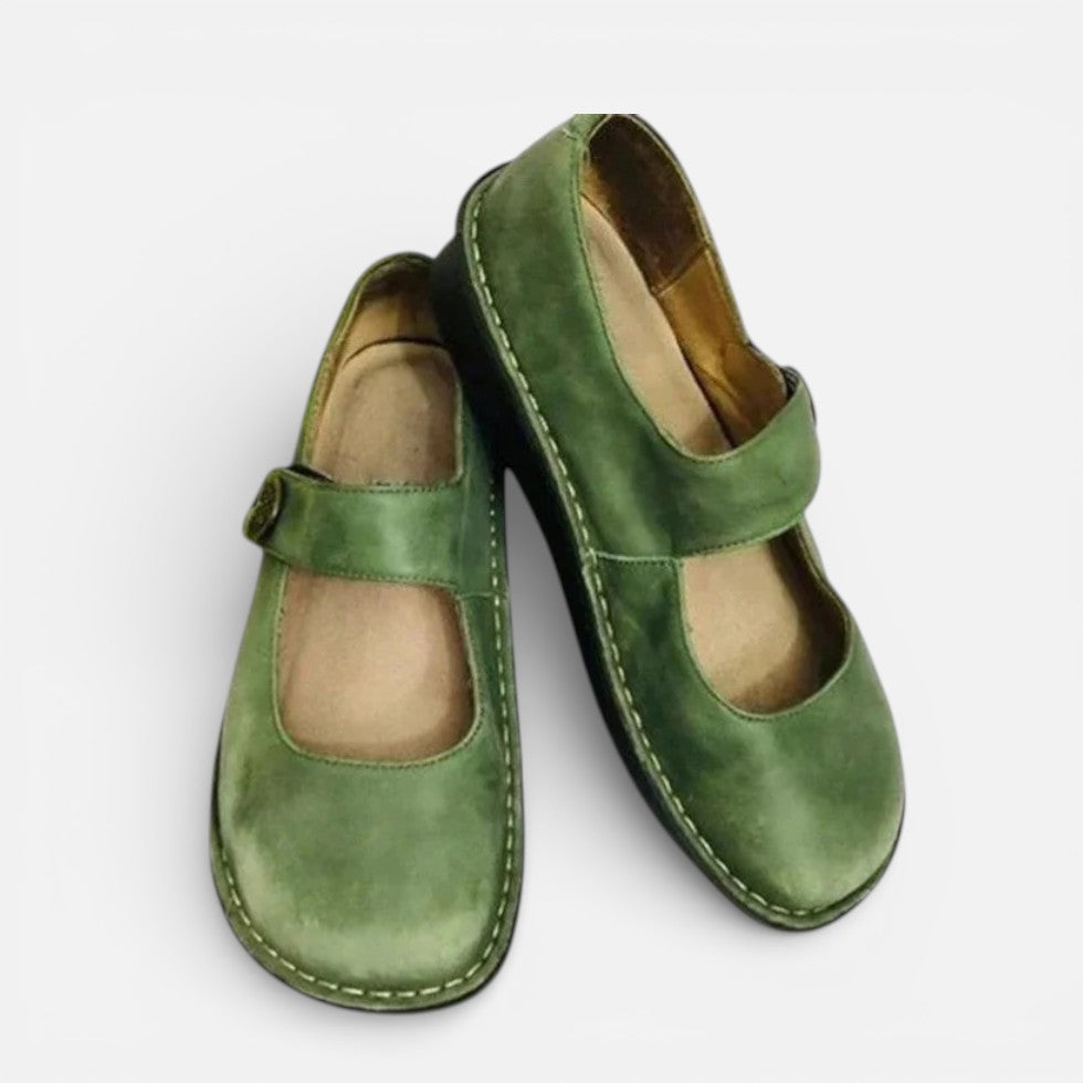Orthopädische Damen Ballerina Schuhe mit Riemen
