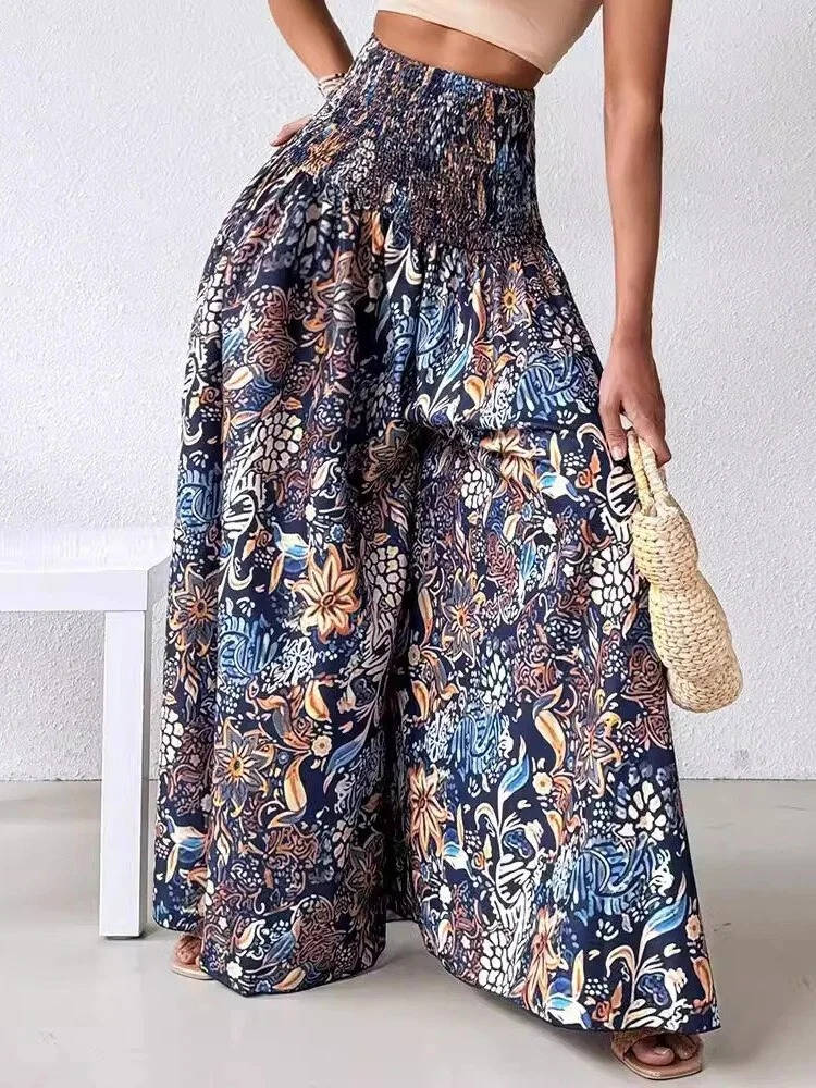 Damen Blumenmuster Weite Sommer Hosen