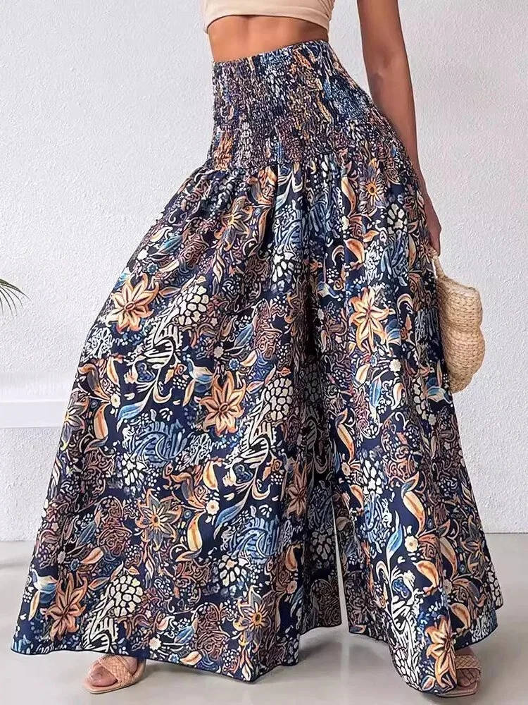 Damen Blumenmuster Weite Sommer Hosen