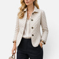 Damen Steppjacke mit Knopfleiste und Stehkragen