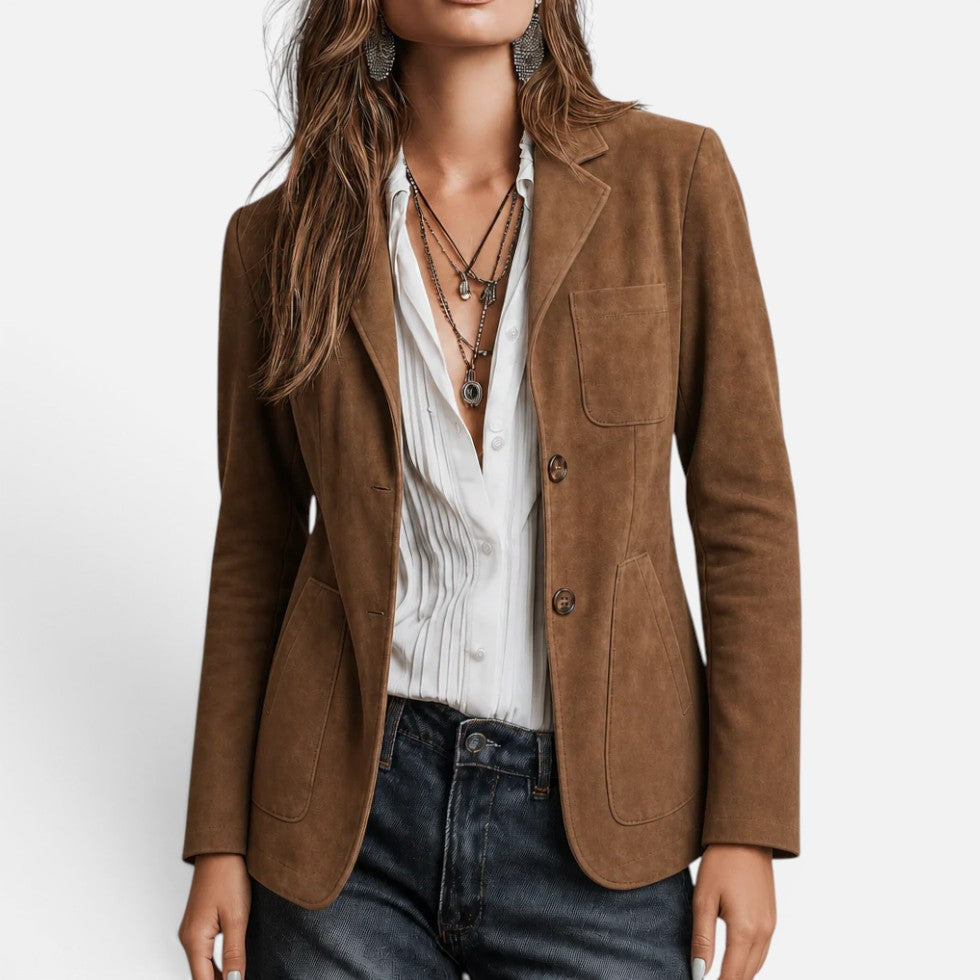 Blazer Langarm Reverskragen Knopfleiste Taschen