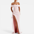 Katrin | Damen Schulterfreies Maxikleid Schlitz – Tailliertes Sommerkleid Abend 2026