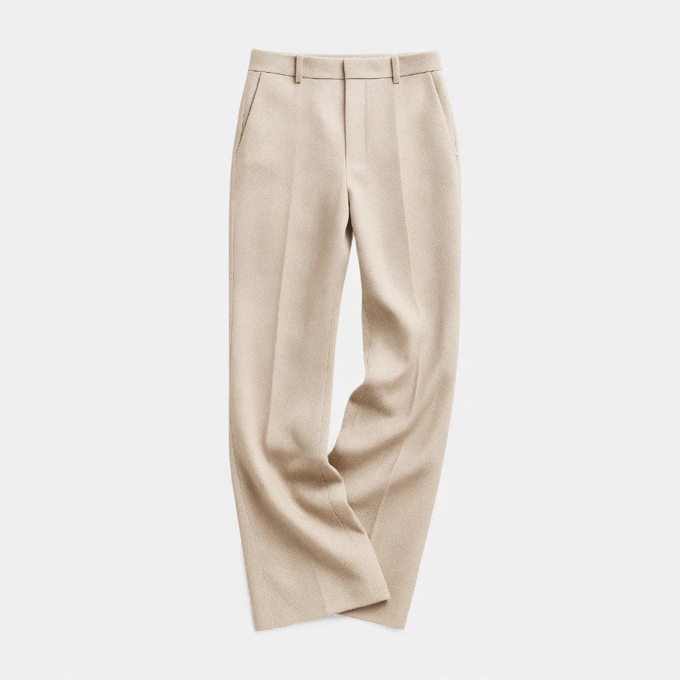 Damen Stoffhose mit Fischgrätenmuster