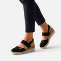 Orthopedic Espadrille Slingback Keilschuhe Stoff Komfortsohle