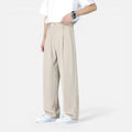 Herren Stoffhose mit Weitem Bein und Elastischem Bund