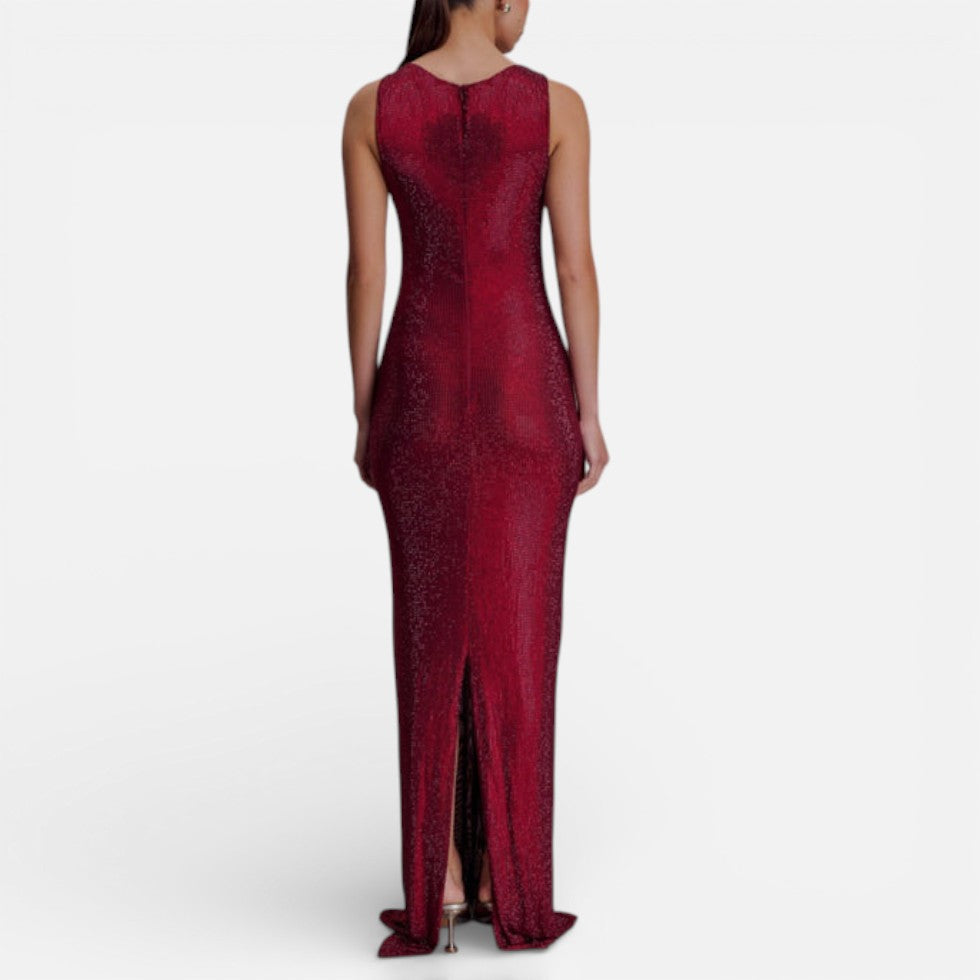 Langes ärmelloses Abendkleid mit schmaler Passform