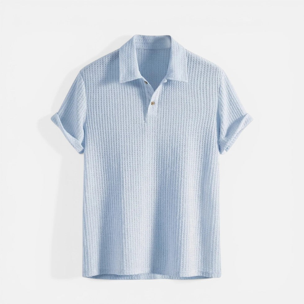 Herren Polo Shirt Kurzarm Strukturstoff