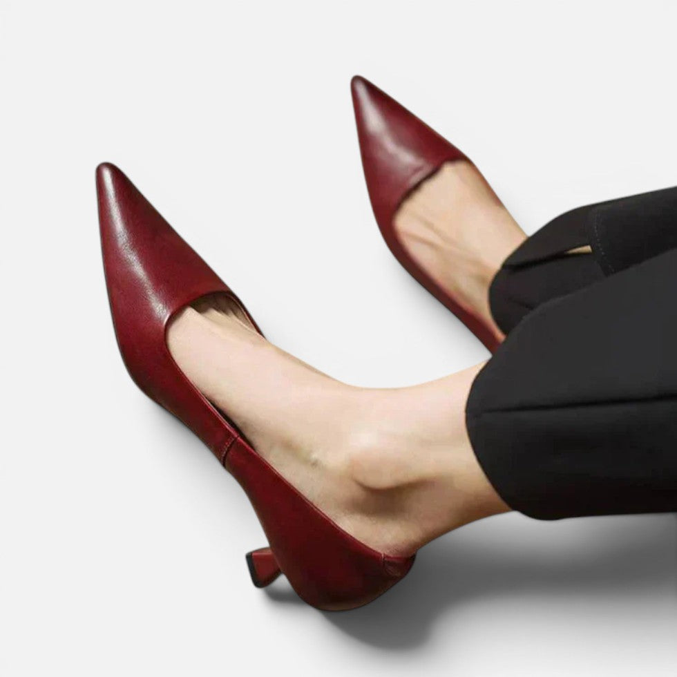 Orthopädische Pumps Spitz Zulaufend Kitten Absatz