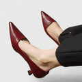 Rassy | Damen Pumps Spitze Zehenpartie Kitten Heel Elegant