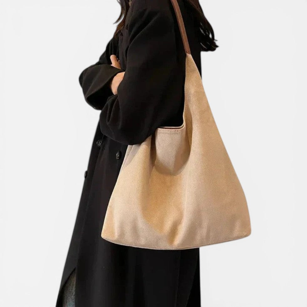 Damen Schultertasche aus Kunstleder mit großem Volumen