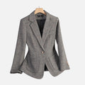 Damen Wollblazer mit Reverskragen und aufgesetzten Taschen