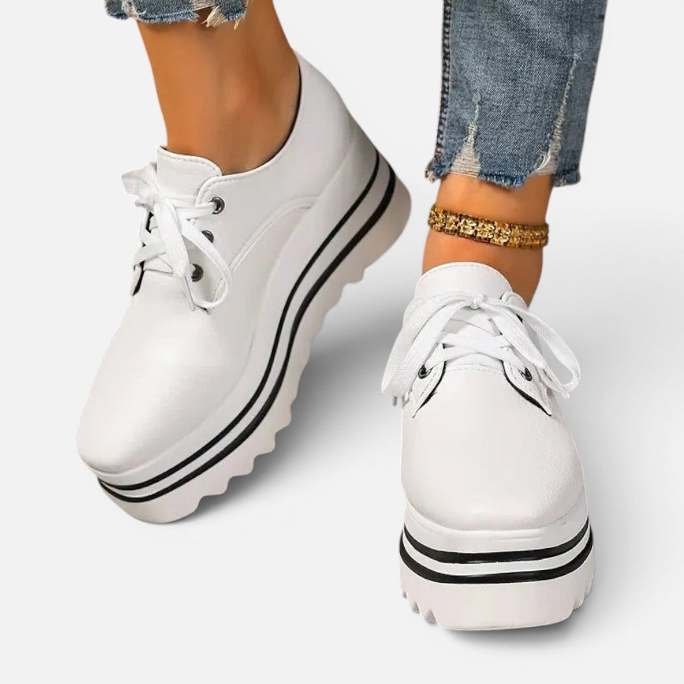 Schnürschuhe Plateau mit Profilsohle