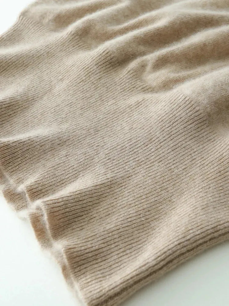 Kaschmir Wickelpullover mit V-Ausschnitt