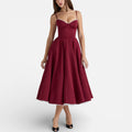 Midikleid mit Korsettoberteil und ausgestelltem Rock