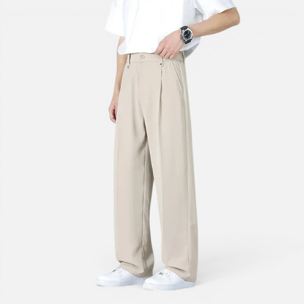 Stoffhose Weites Bein Lockere Passform Lang