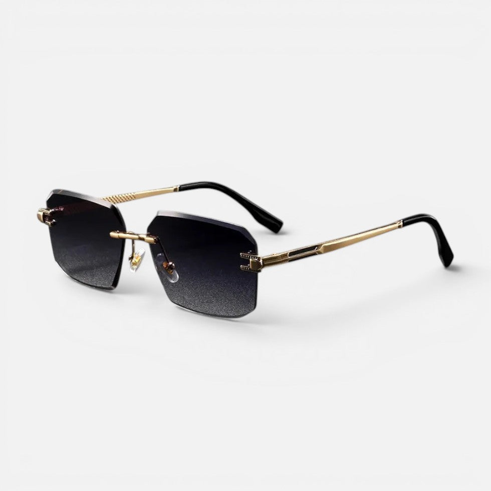 Sonnenbrille Eckig Metall Randlos Unifarben