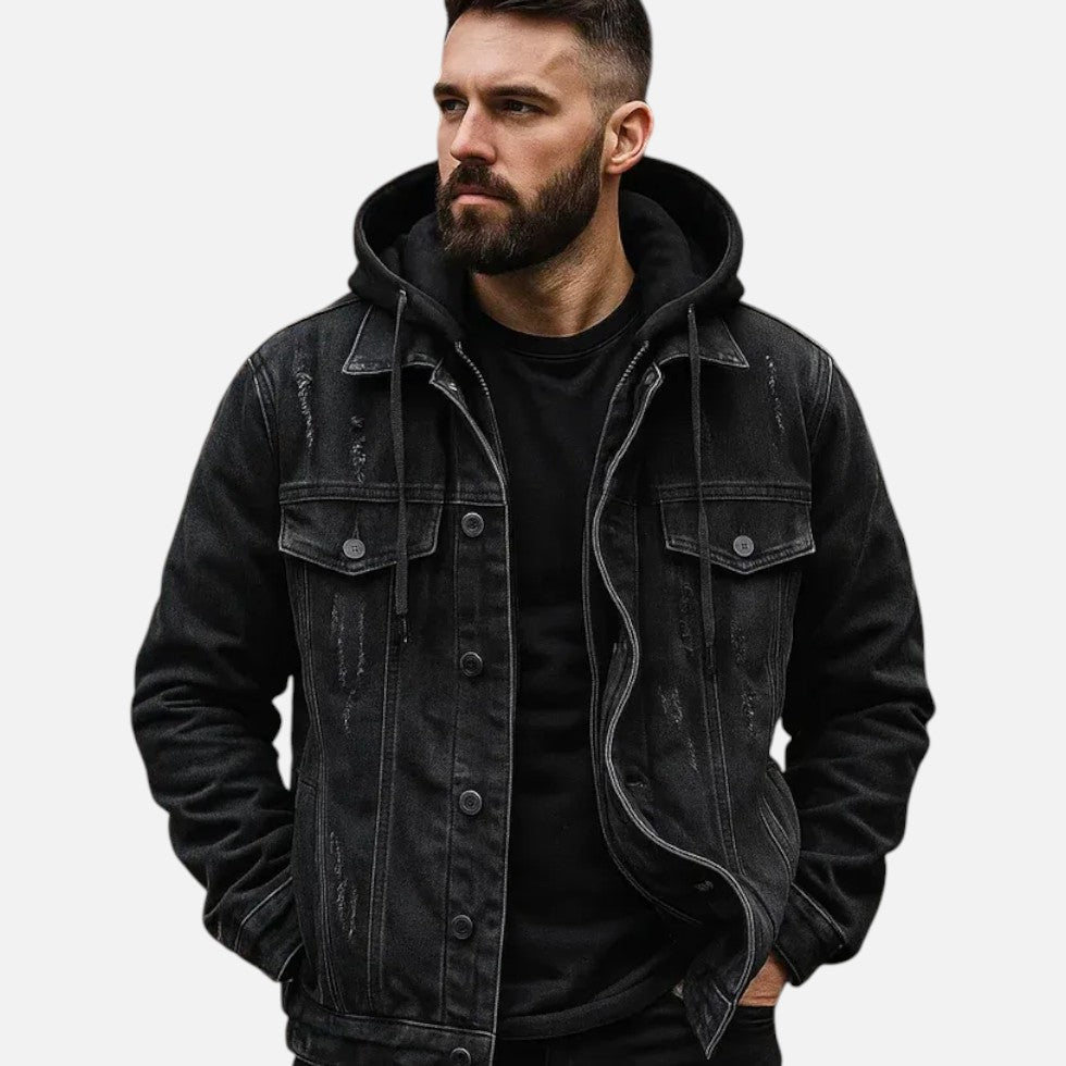 Jeansjacke mit Kapuze und herausnehmbarer Weste