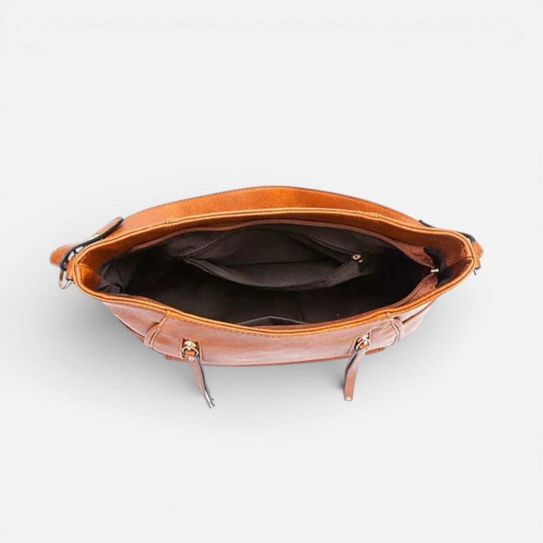 Damen Schultertasche mit Reißverschluss und verstellbarem Riemen