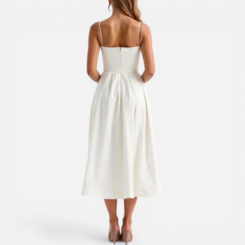 Nadine | Damen Midikleid Spaghettiträger – Trägerkleid Midi Leicht Sommer 2026