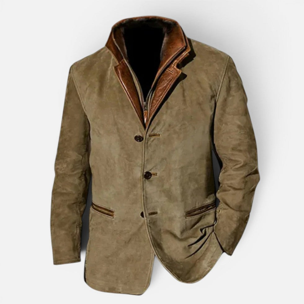 Herren Jacke mit Stehkragen und Knopfleiste