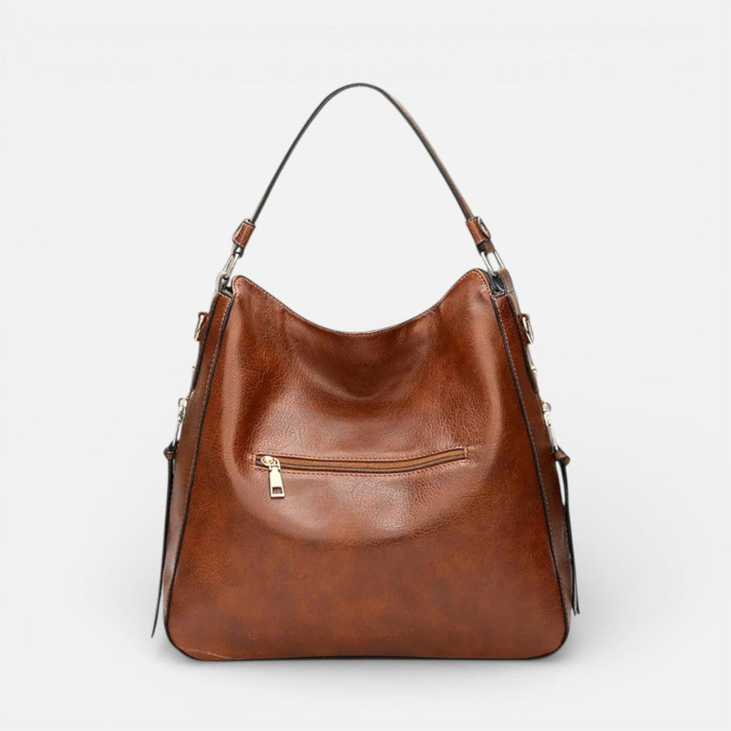 Damen Schultertasche groß mit Reißverschluss und verstellbarem Riemen