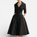Damen Midikleid mit Reverskragen und ausgestelltem Rock