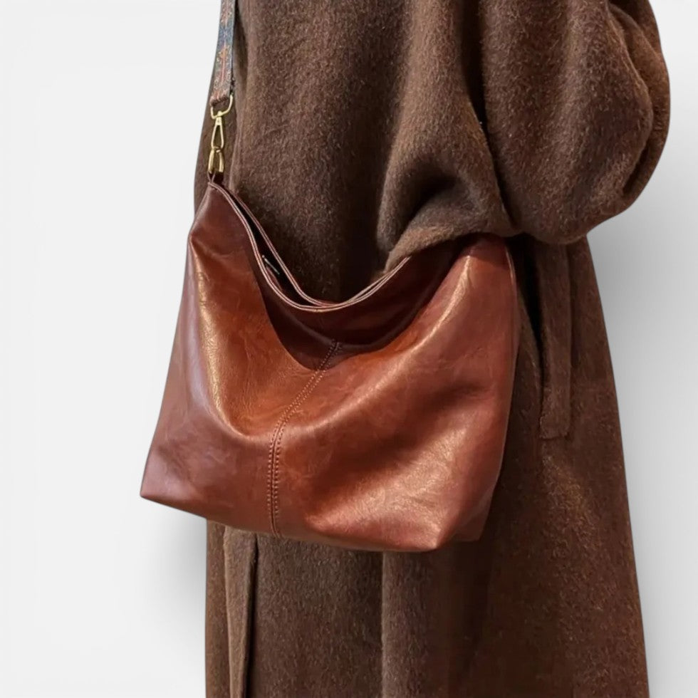 Damen Schultertasche mit breitem verstellbarem Trageriemen