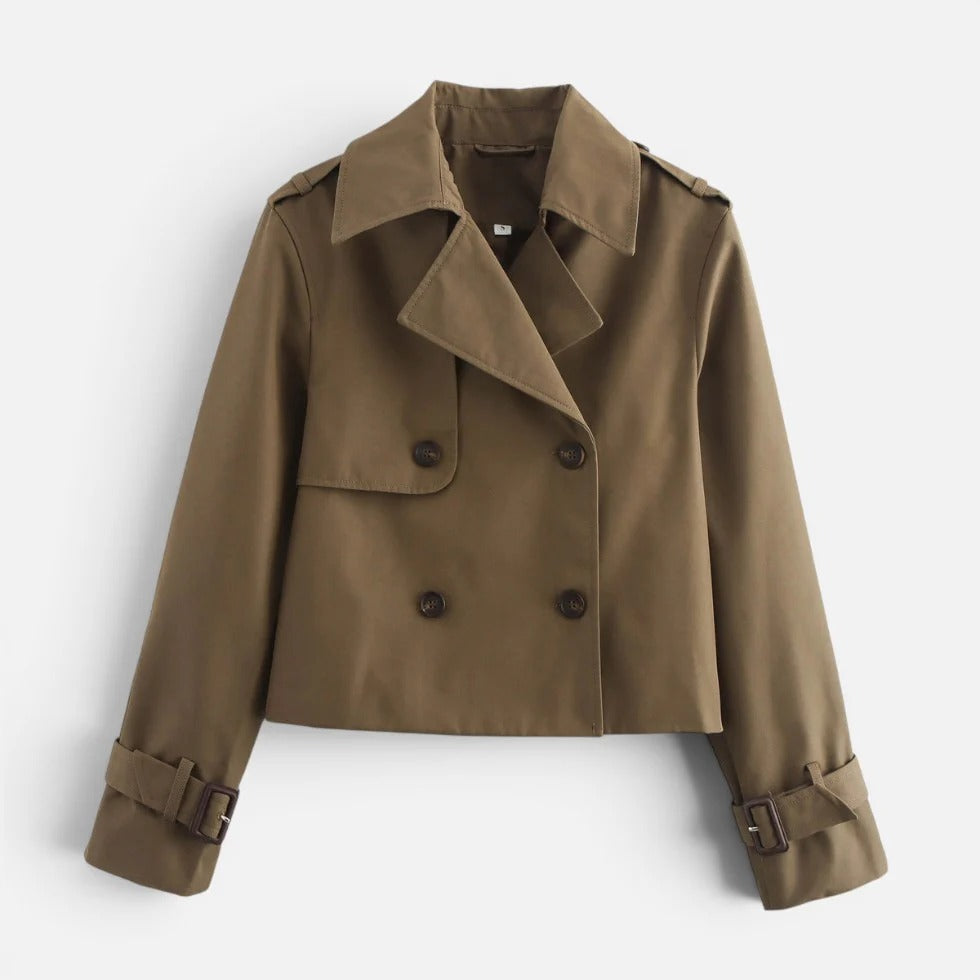 Kurze Trenchjacke mit Doppelknopfleiste