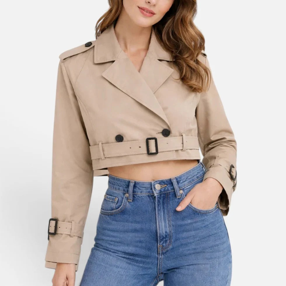Kurze Trenchjacke mit Gürtel