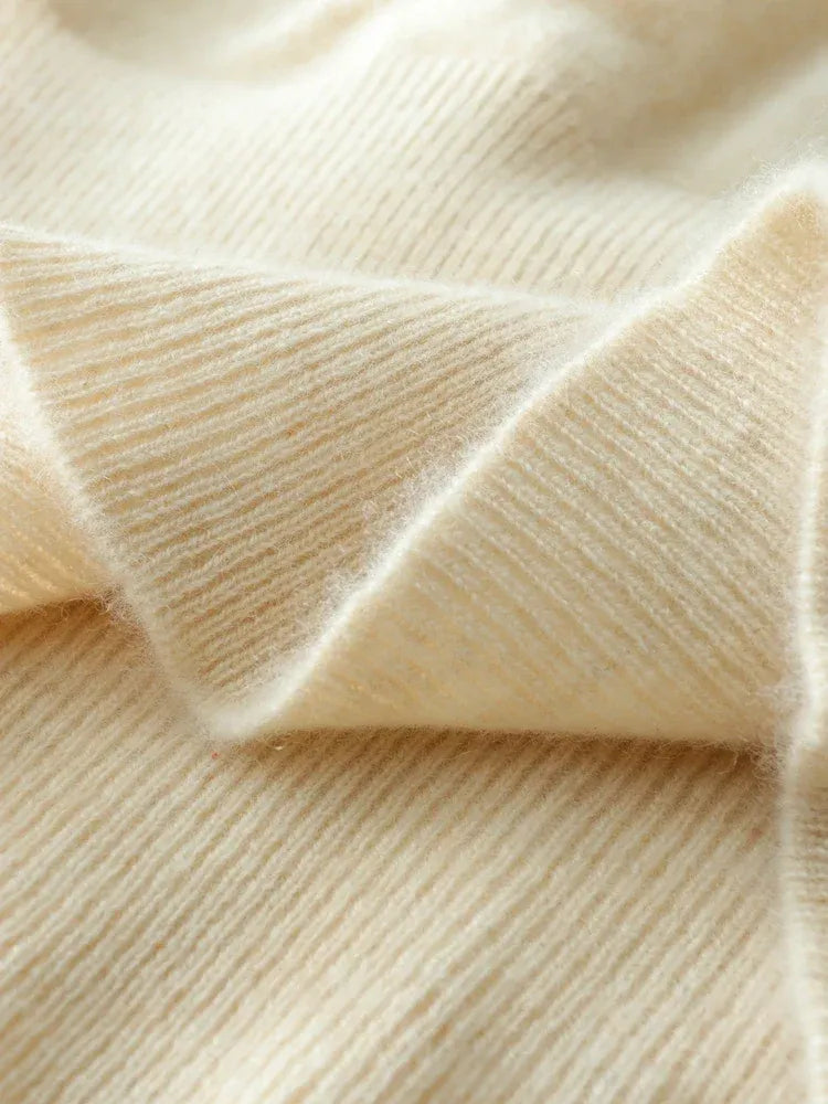 Kaschmir Wickelpullover mit V-Ausschnitt