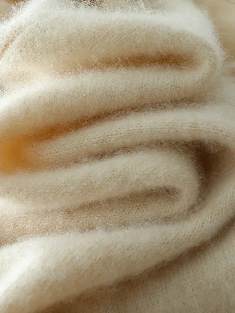 Kaschmir Wickelpullover mit V-Ausschnitt