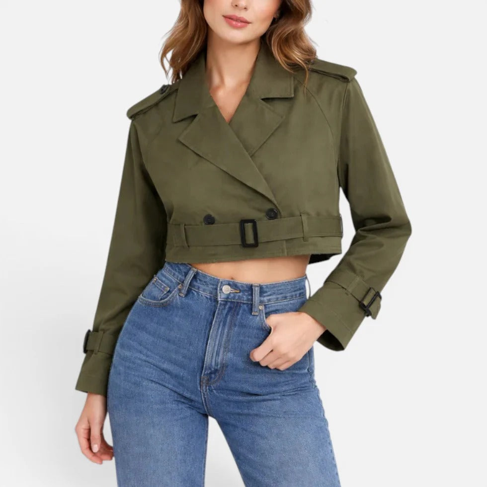 Kurze Trenchjacke mit Gürtel