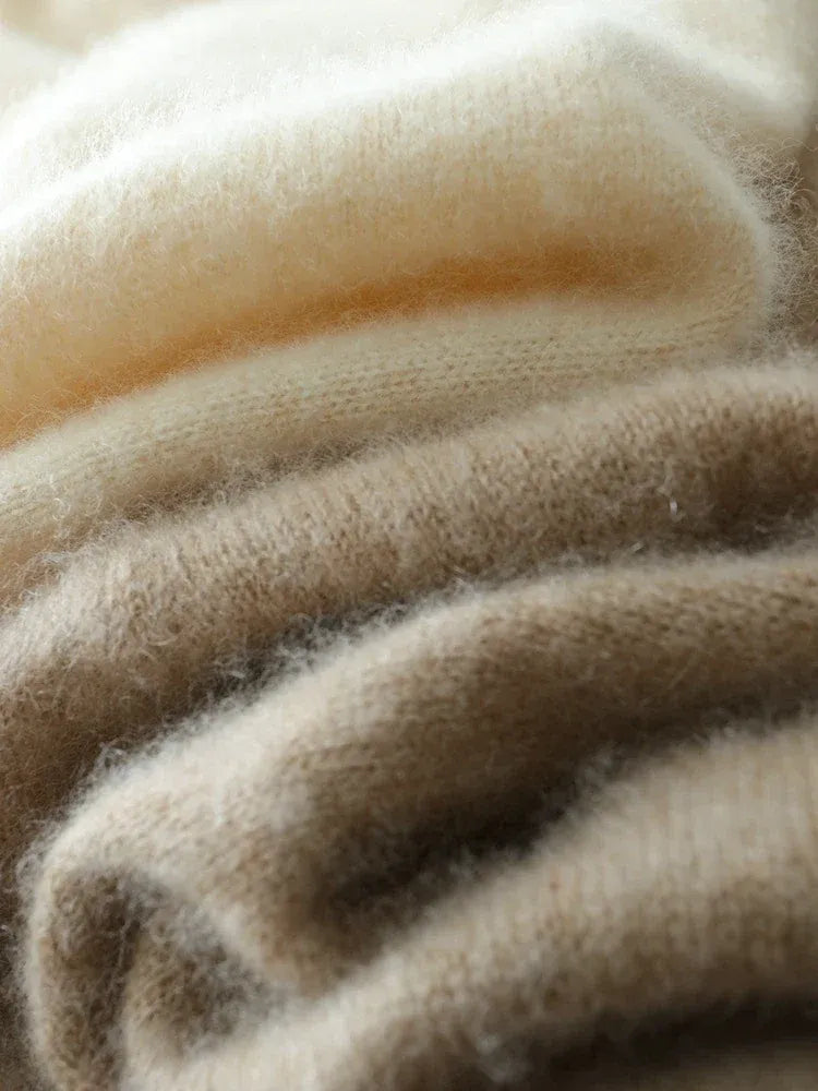 Kaschmir Wickelpullover mit V-Ausschnitt