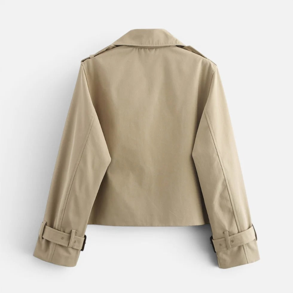 Kurze Trenchjacke mit Doppelknopfleiste