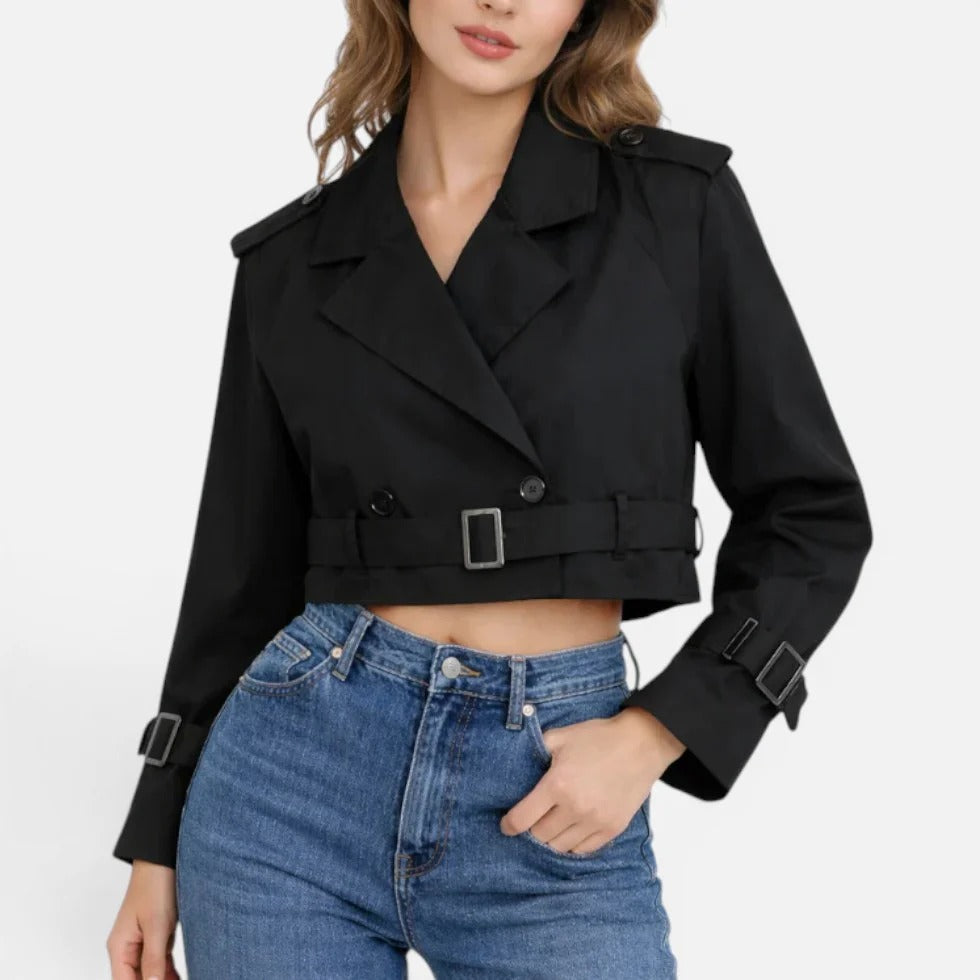 Kurze Trenchjacke mit Gürtel