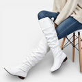 Damen Overknee Stiefel mit Blockabsatz