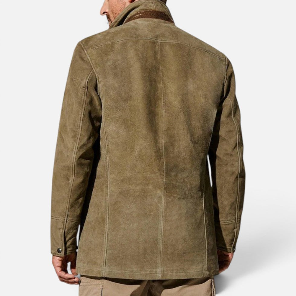 Herren Jacke mit Stehkragen und Knopfleiste