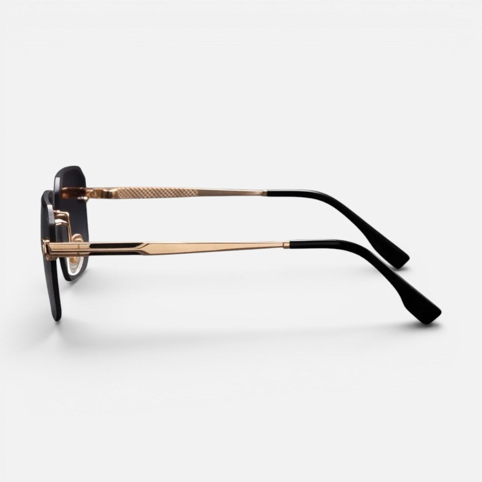 Sonnenbrille Eckig Metall Randlos Unifarben