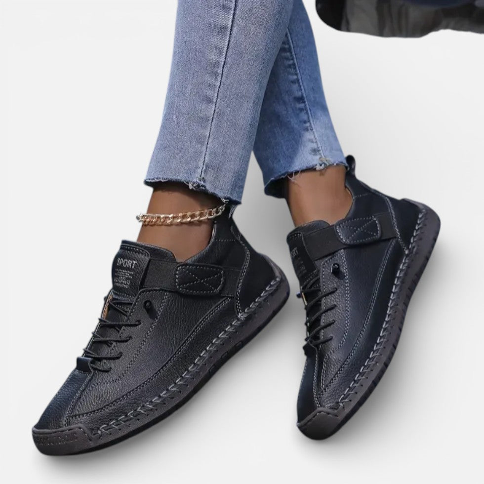 Orthopädische Damen Sneaker mit Klettverschluss und Schnürung