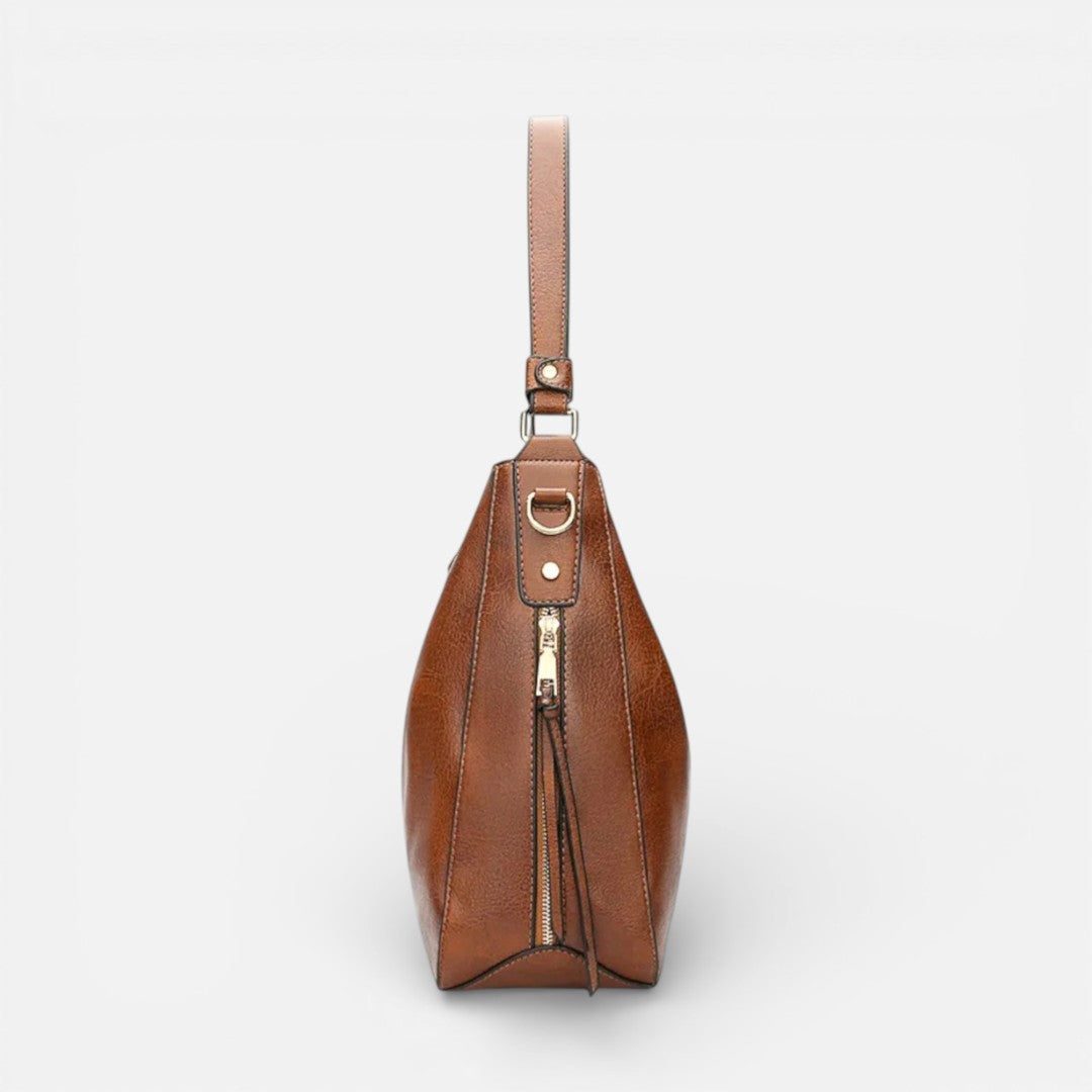 Damen Schultertasche groß mit Reißverschluss und verstellbarem Riemen