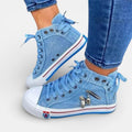 Damen High Top Sneaker mit Reißverschluss